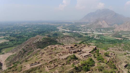 巴基斯坦塔克西拉名胜古迹考古航拍视频素材模板下载