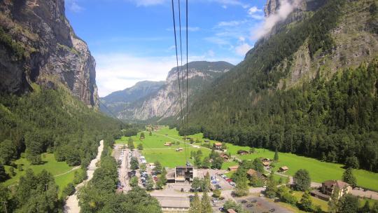 瑞士阿尔卑斯山乘坐贡多拉