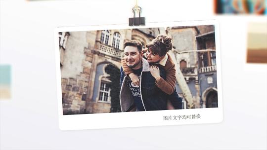 细绳悬挂照片展示回忆电子相册AE模板