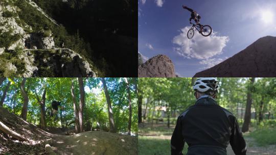 【合集】骑上山地车挑战高难度动作超越自己视频素材模板下载