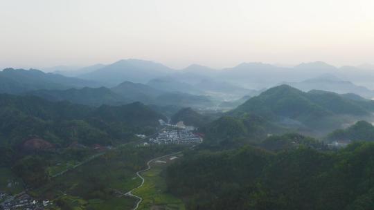 安徽黄山市黟县西递古村徽派村落航拍