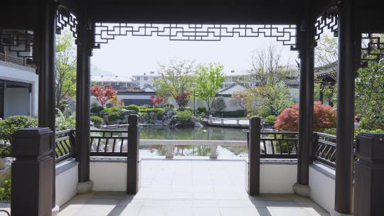 中式园林景观建筑亭台楼阁视频素材模板下载