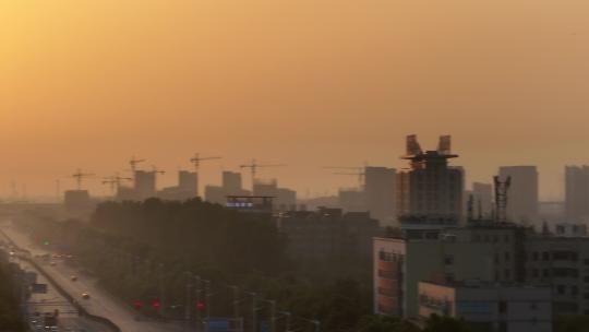 芜湖清晨航拍空镜