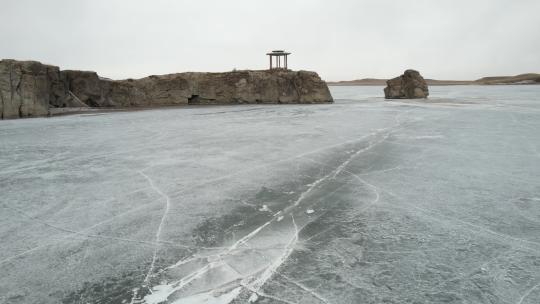 原创 呼伦贝尔呼伦湖冬季自然风光航拍