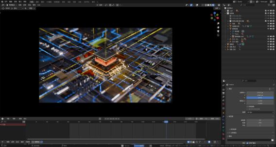 芯片电路板 Blender工程预设高清AE视频素材下载