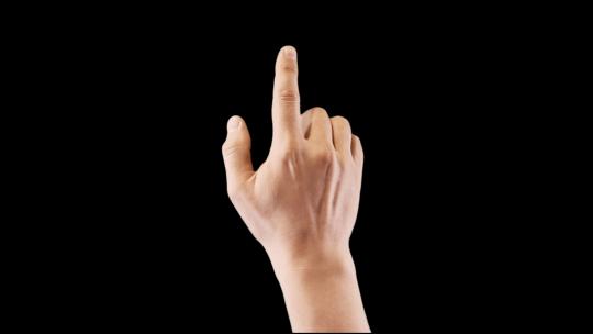 4k食指点击一次视频素材alpha