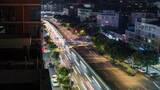 城市夜景交通道路车流车轨延时高清在线视频素材下载