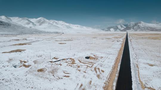西藏旅游风光219国道银白世界视频素材模板下载