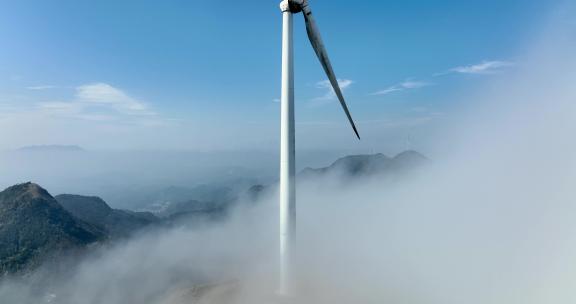 4K 风车山风力发电绿色清洁能源