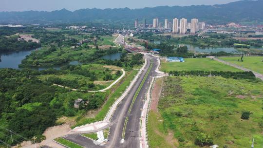 乡村建设中的公路航拍