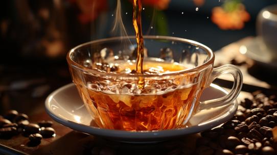 泡茶时尚茶热茶茶道红色茶壶冲泡茶碗普洱高清在线视频素材下载