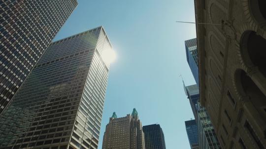 纽约摩天大楼城市快速发展空镜