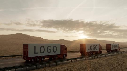 卡车货车车体logoAE视频素材教程下载