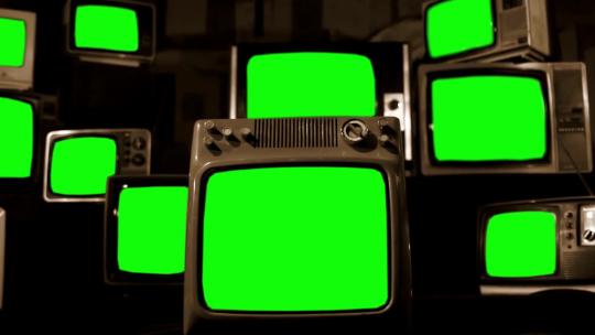 绿色屏幕老式电视机综艺访视频素材模板下载