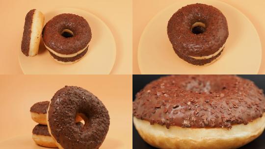 【合集】巧克力甜甜圈 巧克力 甜甜圈视频素材模板下载