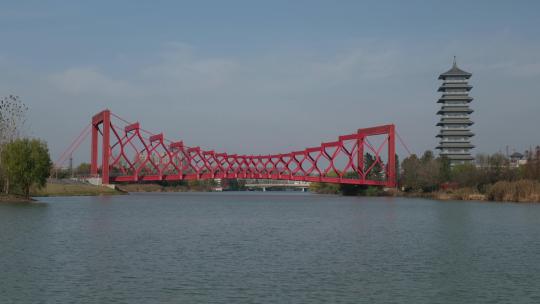 扬州三湾剪影桥、大运塔、中国大运河博物馆