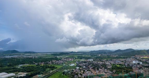 4k珠海斗门雨云蓝天白云航拍延时