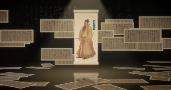 古代字画09(AE模板)名人画像名人卷轴