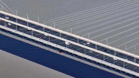 跨江大桥上的车流视频素材模板下载