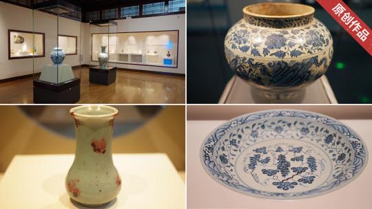 景德镇瓷器 元青花瓷 青瓷文物 白瓷藏品高清在线视频素材下载