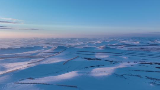 航拍4K内蒙古雪域雪原