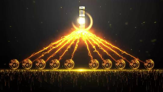 震撼金色大气十人手掌启动仪式