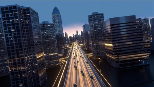 科技未来虚拟智慧城市穿梭片头AE+C4DAE视频素材教程下载