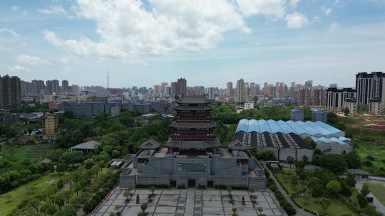 航拍江西抚州拟岘台景区