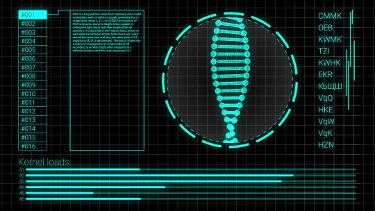 在计算机屏幕上加载人类 DNA螺旋链4K