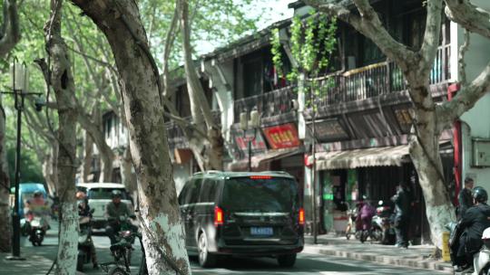 杭州树荫中的老街道