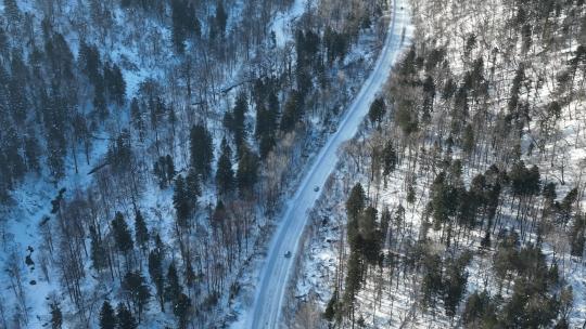 吉林长白山森林公路自驾游旅行航拍风光