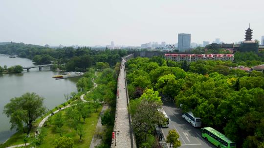 4k 航拍江苏南京城市建筑天际线