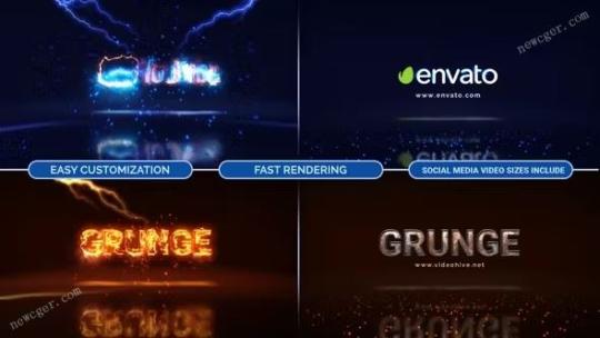 震撼闪电雷暴能量标志