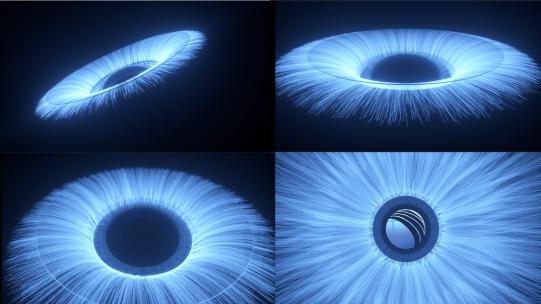 科技震撼粒子光线汇聚眼睛瞳孔视频素材