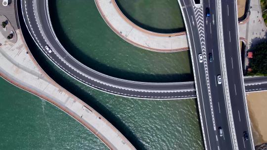 4k 航拍厦门海岸线环岛公路演武大桥视频素材模板下载