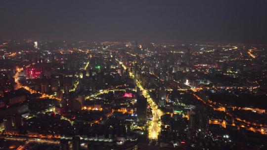 昆明北京路白云路夜景航拍