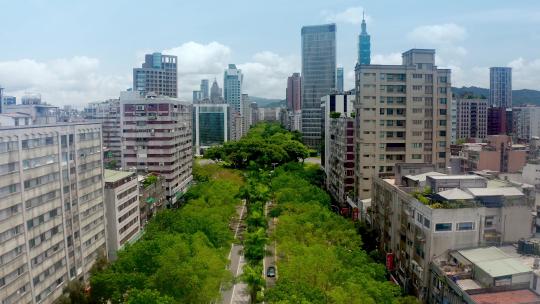 航拍城市建筑街道