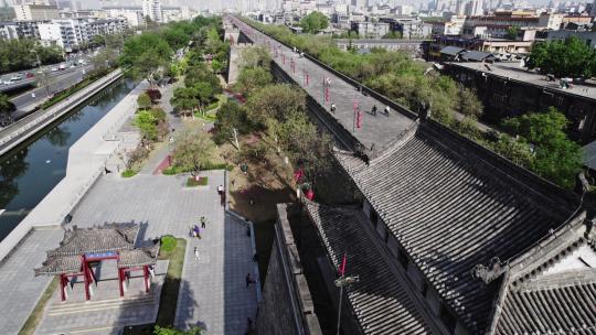 西安城市印迹-南门城墙4视频素材模板下载