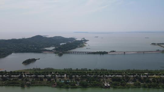 湖南岳阳洞庭湖南湖风景区航拍