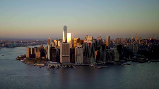 曼哈顿城市天际线金融圈航拍！