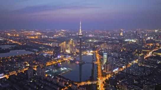 天津城市风光夜景航拍合集高清在线视频素材下载