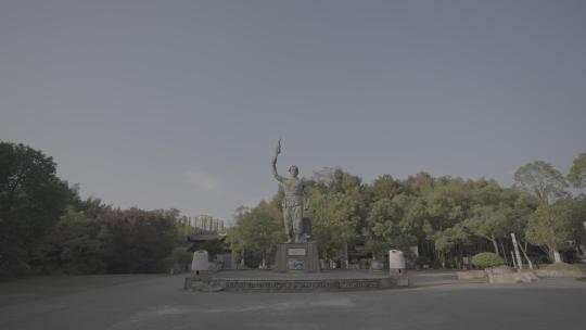 江西景德镇古窑民俗博览区雕塑雕像风景视频素材模板下载