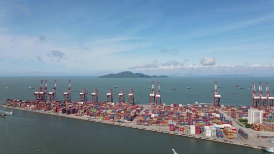 赤湾港 货运 码头 贸易 集装箱 赤湾码头视频素材模板下载