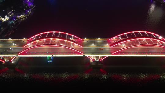 广西柳州城市夜景灯光航拍视频素材模板下载