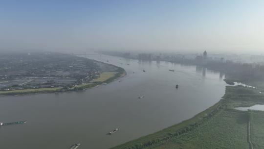 芜湖清晨航拍空镜
