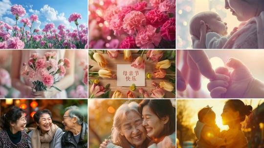 母亲节拥抱母爱鲜花【合集】02高清在线视频素材下载