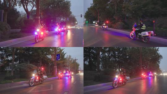 公安宣传警察形象巡特警铁骑巡逻含灰片视频高清在线视频素材下载