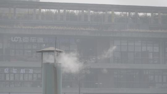 成都西村大院工厂烟冲烟火气视频素材模板下载