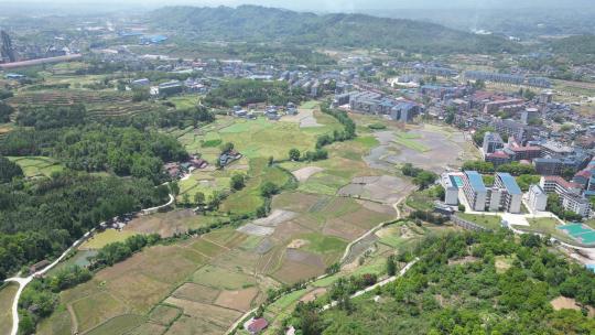 美丽乡村田园农业种植农田航拍