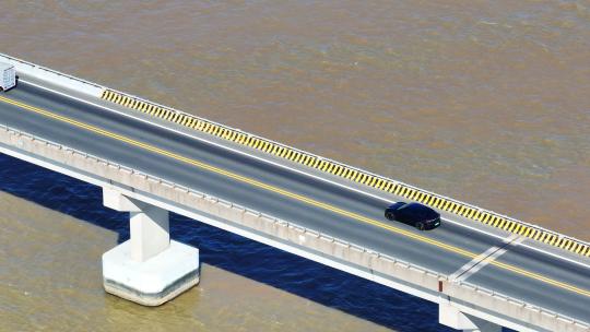 4k航拍广东南澳大桥海上桥梁行驶的车辆
